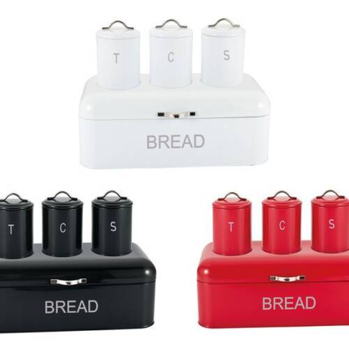 Large bread box and 3 piece canister(tea, coffee, sugar)