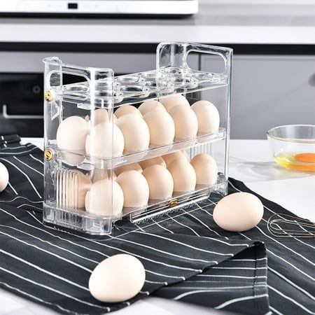 3 tier transparent egg dispenser for refrigerator