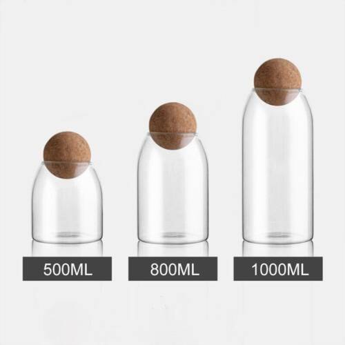 4/6pcs glass storage jar with round wooden stopper